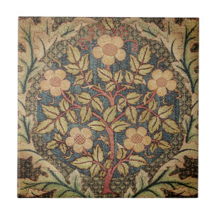 Emboidered Flower Tree Leaf Border Tile