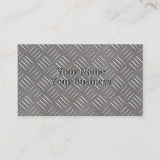 Embossed Aluminum Metal Look Custom Business Card (Front)