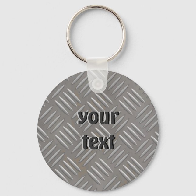 Embossed Aluminum Metal Look Custom Keychain (Front)