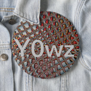 Embossed Ash Grey Maroon Chequered: A Modern Art 6 Inch Round Button