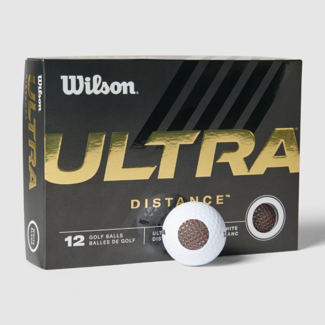 Embossed Ash Grey Maroon Chequered: A Modern Art Golf Balls (Packaging)