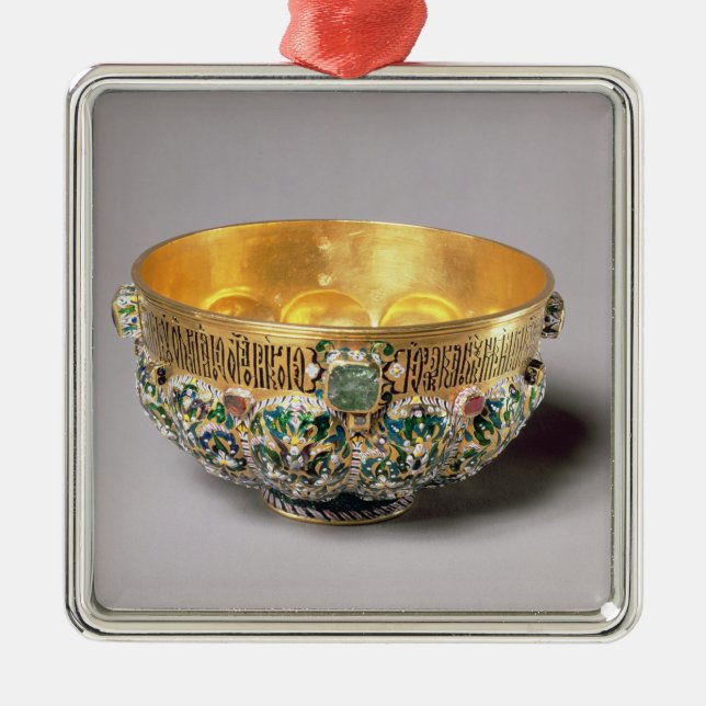 Embossed bowl set metal ornament (Front)