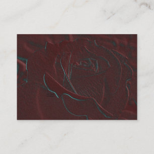 Embossed Burgundy Rose Business Card