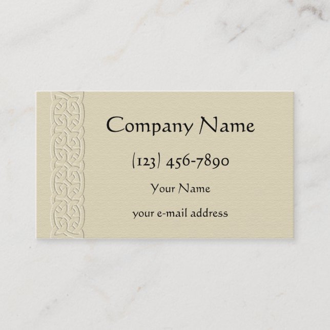 Embossed Celtic Border Business Card (Front)