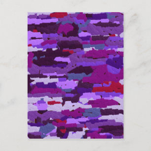 Embossed Chalk Shades of Purple and Red Postcard