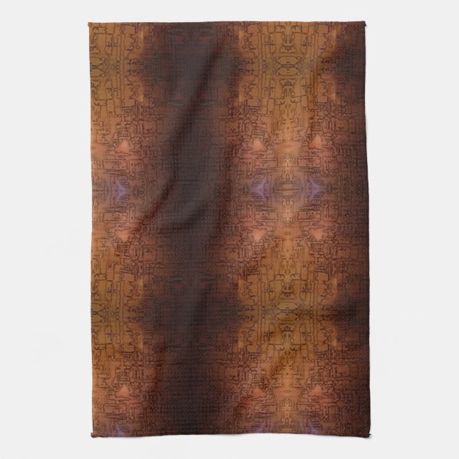 embossed copper circuit pattern kitchen towel (Vertical)