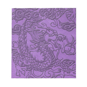Embossed Dragon on Purple Leather print Notepad