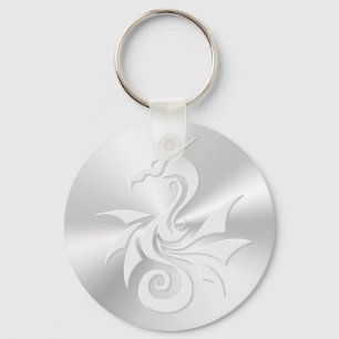 Embossed-effect Tribal Dragon Keychain