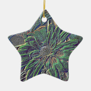 Embossed Flowers Ceramic Ornament