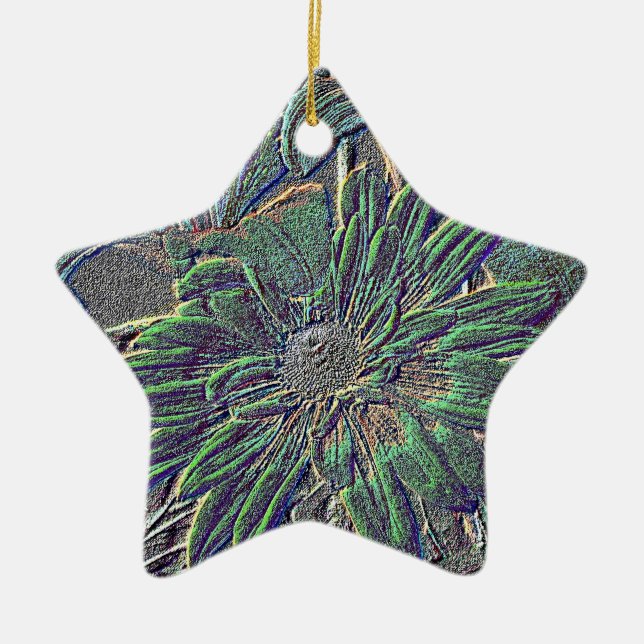 Embossed Flowers Ceramic Ornament (Front)