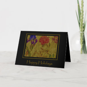 Embossed Flowers Holiday Card