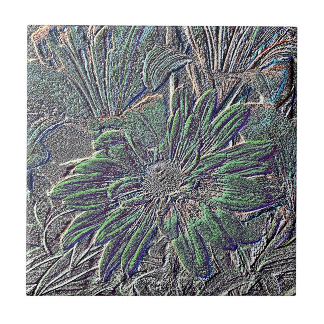 Embossed Flowers Tile (Front)