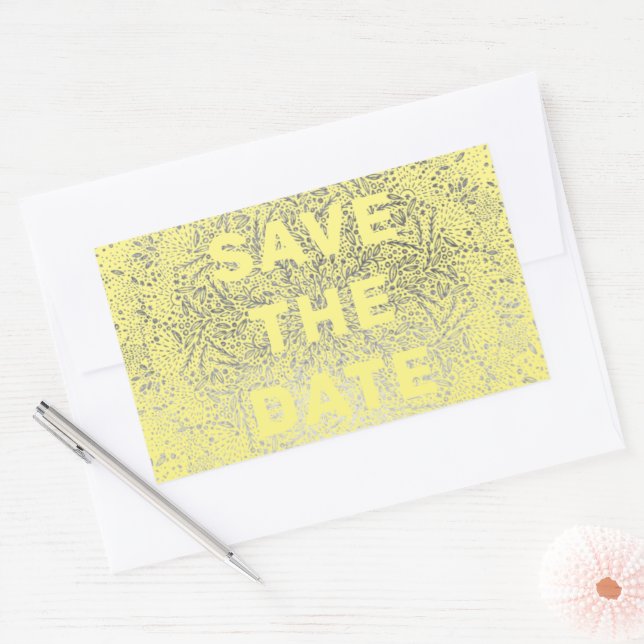 Embossed | Fun Yellow Summer Silver Gold Foil Sticker (Envelope)