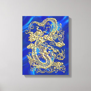 Embossed Gold Dragon Canvas Print