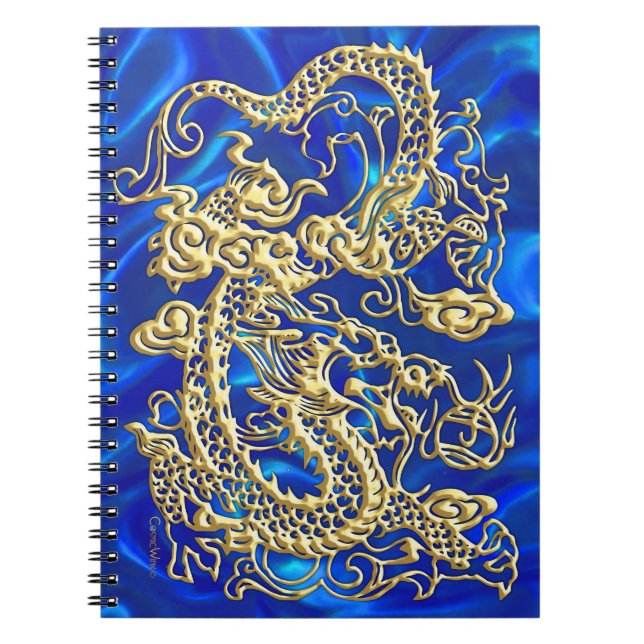 Embossed Gold Dragon Notebook (Front)