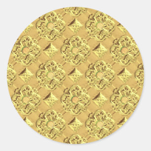 Embossed Gold Foil Classic Round Sticker