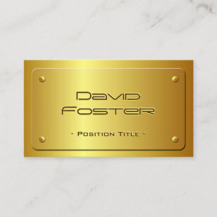 Embossed Gold Plate Look - Shiny Luxury Business Card