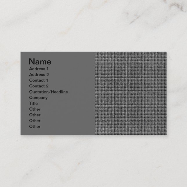 EMBOSSED GREY GRAY BUSINESS MODERN GRID STYLEBACKG BUSINESS CARD (Front)