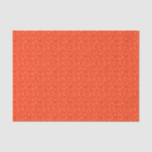 Embossed Hearts-ORANGE-TISSUE WRAPPING PAPER