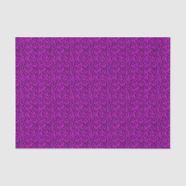 Embossed Hearts-PURPLE-TISSUE WRAPPING PAPER (Front)