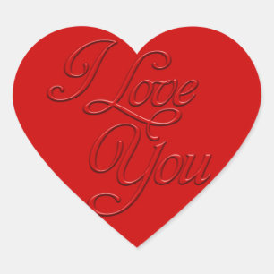 Embossed I Love You Heart Sticker