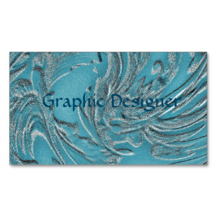 Embossed In Teal Magnetic Business Card