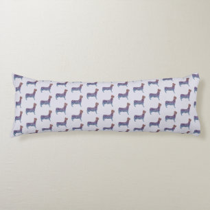 Embossed Indigo Gradient Paw Print Dog Outline Body Pillow