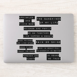 Embossed Label Scrapbook Friendship Quote Captions