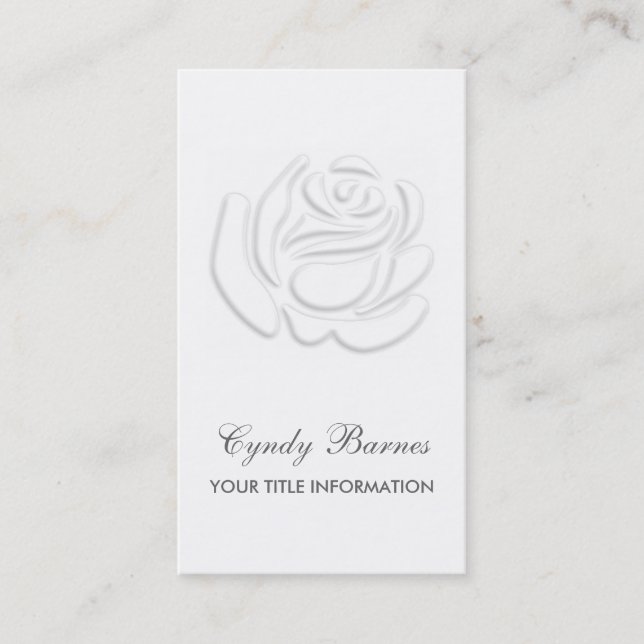 "Embossed" Look Rose Business Card (Front)