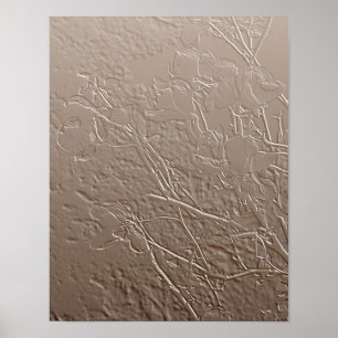 Embossed Magnolia Blossoms Floral Art Design Poste Poster