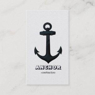 Embossed Navy Blue Nautical ANCHOR Business Card