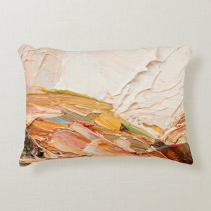 Embossed pasty oil paints and reliefs. Primary col Accent Pillow