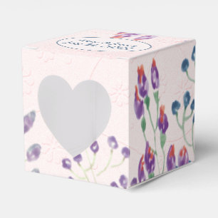 Embossed Pink Blush With Flowers Favor Box