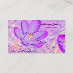 Embossed Purple Crocus Author Business Cards