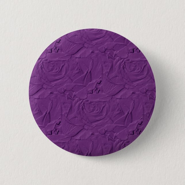 Embossed Roses Lavender Purple 2 Inch Round Button (Front)