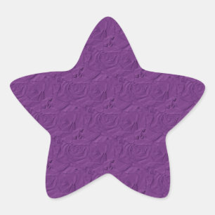 Embossed Roses Lavender Purple Star Sticker