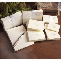 Embossed  Script Monogram Personalized Stationery