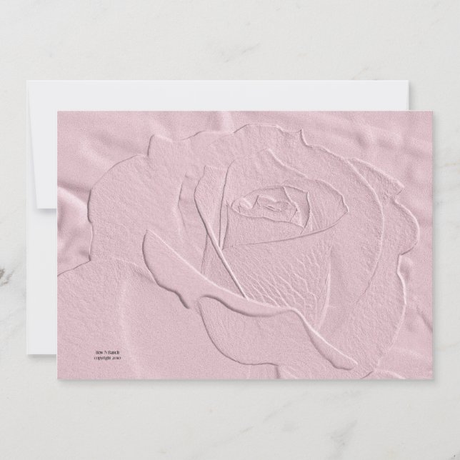 Embossed Soft Pink Rose Invitation (Front)
