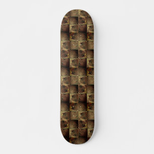 Embossed squares and brown gradient circles skateboard