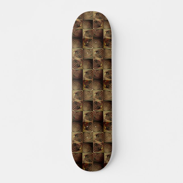 Embossed squares and brown gradient circles skateboard (Front)