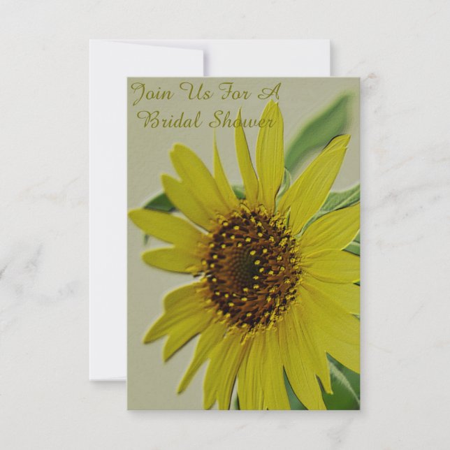 Embossed Sunflower Bridal Shower Invitations (Front)