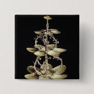 Embossed table centrepiece 2 inch square button