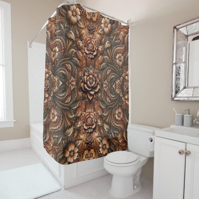 Embossed Vintage Floral Faux Leather Look (In Situ)