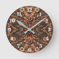 Embossed Vintage Floral Faux Leather Look