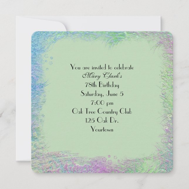 Embossed Watercolor Abstract Invitation (Front)