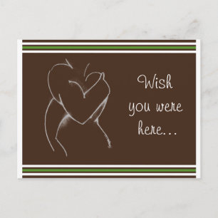 Embrace (baby shower) brown & green Postcard