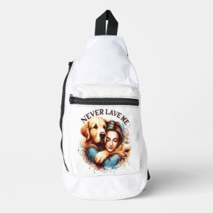 Embrace Between Woman and Dog Sling Bag