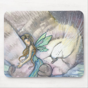 Embrace Cat and Fairy Mousepad