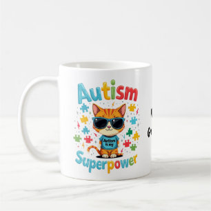 Embrace Cat Lover Autism Is My Super Power  Coffee Mug