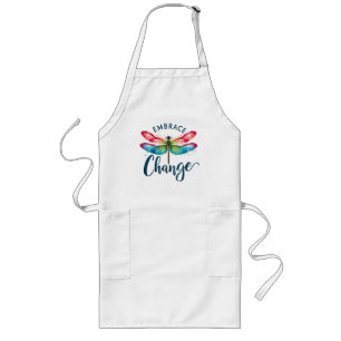Embrace Change - Artistic Dragonfly Long Apron